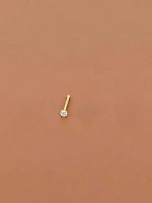 2枚S925纯银镀金鼻钉，简约低刺激男女通用迷你穿刺饰品，适合男女日常佩戴