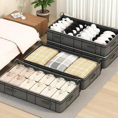 1 stuk opvouwbare opbergtas met grote capaciteit, kledingkastorganizer, multifunctionele kledingopbergtas in ladestijl, plat ontwerp bespaart ruimte, benut de ruimte onder het bed en boven in de kast optimaal, lost opbergproblemen gemakkelijk op.