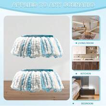 Yuunaie 2/4/5件装加厚柔软超细纤维旋转拖把替换头，兼容Leifheit Clean Twist圆盘拖把，易于组装，深度清洁，可水洗，适用于厨房、浴室地板清洁，返校季必备 - 彩色 - 查看 11