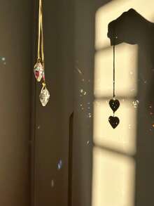 2个心形水晶阳光捕捉器，4种款式悬挂式水晶，彩虹制造器，适用于窗户、阳台、厨房、花园装饰，母亲节礼物，家居装饰，房间装饰，墙面装饰礼物，生日毕业礼物 - 彩色 - 查看 12