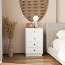 Four-Drawer Chest/Sideboard, Made Of Composite Wood, Modern Style Storage Unit, Ideal For The Living Room, Bedroom Or Entryway, 47 X 29 X 75 Cm, White - White - View 6
