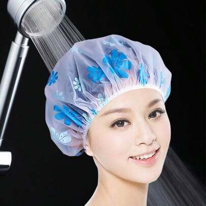Set de 3/5 gorros de ducha reutilizables y impermeables - Engrosados, con patrones de colores aleatorios | Esencial para el baño en el salón y el hogar, gorro de ducha para el cuidado del cabello de las mujeres (Accesorio de baño)