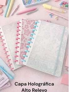 Smart Disc Notebook B5 Hardcover College Ruled School Notebook Floral 3D - DARK PINK - View 8
