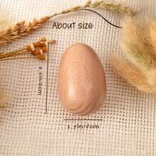 1PC Personalized Wooden Musical Egg, Musical Wooden Easter Egg Shakers, Custom Easter Gift, Musical Instrument, First Easter - Apricot - View 7