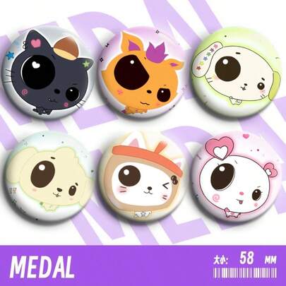 Chef's Garden Baby 系列，可爱卡通动物 SION、RIKU、YUSHI、JAEHEE、RYO、SAKIYA 徽章 – 采用精心挑选的优质材料和精湛工艺制成，非常适合装饰包包、帽子、衣服和鞋子，为您的风格增添独特的点缀！