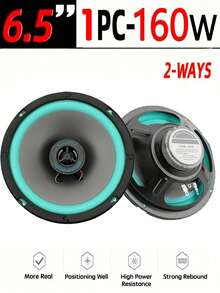 1个4/5/6英寸汽车音响扬声器升级套装，超薄低音炮替换扬声器，100W两分频HiFi同轴立体声，全频高音单元、中音单元、低音单元，安装简便，不含电池，适用于汽车音响升级和车门扬声器更换，全频汽车音响扬声器 - 多色 - 查看 15