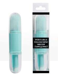 旅行化妆刷小套装 4 合 1，迷你透明管状胶囊形便携式化妆刷，小瓶装带棒状刷头，适用于粉底、眼影和唇部彩妆 - 彩色 - 查看 3