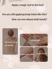 1pc Long Handle Body Lotion Applicator, Back Scrubber, Sponge Pad, Post-Bath Body Lotion Application Tool - Multicolor - View 2