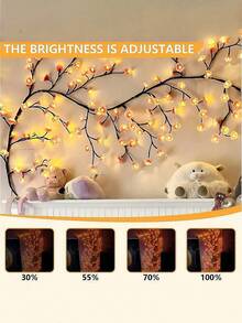1.9m/6.2ft 96 LED Cherry Blossom Tree Branch Lights, Remote Control, 8 Lighting Modes, Flexible Willow Vine Twig Fairy Lights, Floral Wall Decor For Bedroom, Home, Spring Decor DIY - Màu trắng ấm áp - Xem 2