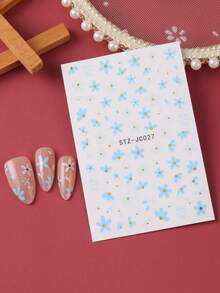 2片3D蓝色雏菊美甲贴纸，可爱雏菊花瓣自粘美甲贴，优雅春夏美甲用品，DIY美甲装饰 - 彩色 - 查看 8