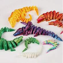 3D打印鳄鱼模型，关节可活动，动物模型收藏，家居装饰桌面摆件，房间装饰 - 彩色 - 查看 6