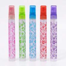 Bộ 5 chai nước hoa mini 10ml mờ in hình, chai xịt thủy tinh có vòi xịt nhựa, nhiều màu sắc, mỗi màu dành cho một mùi hương khác nhau, chai mẫu mini, món quà tuyệt vời cho gia đình, bạn bè, người yêu, món quà nhỏ thanh lịch. - Nhiều màu - Xem 3