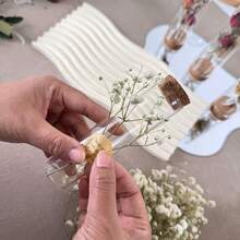 50/100支仿真迷你白色满天星 - 精致耐用，易于DIY，适用于婚礼、家居和办公室装饰、派对和花园 - 可制作桌面波西米亚风花环，无羽毛，无需用电，适合圣诞节、感恩节和万圣节 - 白色 - 查看 8