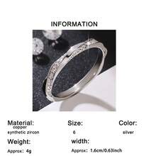 1枚时尚个性化锆石戒指，情人节、生日、派对等场合送给女性的百搭礼物 - 銀色 - 查看 6