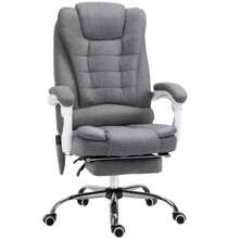 Office Chair With Massage And Heating Function, Reclining Backrest, Swivel And Height Adjustable, Up To 120 Kg, Grey - Grey - View 1