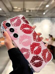 1pc Fiery Lips Soft Phone Case Compatible With Huawei Honor, Redmi, Galaxy A04e/12/A13/A14/A34/A50/A52/A53/A54/S21/S22/S23/S24/S25/S25Ultra/S25FE/S26/S26 PLUS/S26 ULTRA/S26 EDGE, 6A/7A/8A, 12T/13T/15T/15T Pro - Clear - View 7