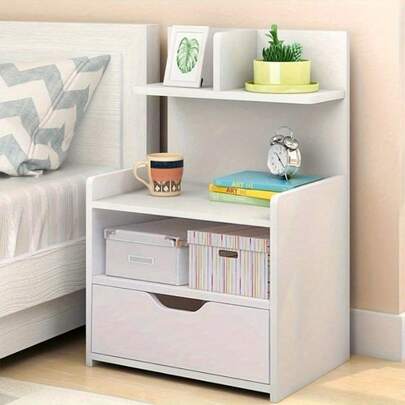 Modern Wooden Bedside Table With Drawer | Multifunctional Storage Cabinet For Bedroom, Bathroom, Living Room & Hallway | Compact Design 60x32.5x25.5cm