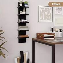 3/5-Tier Floating Wall Shelf Unit - Versatile Storage & Display For Bedroom, Living Room, Office - Ideal For Books, Shoes, Vanity, And TV - Modern Minimalist Design Shelves - Màu hỗn hợp - Xem 4