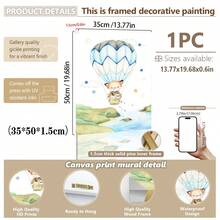 1幅帆布墙画_儿童房海报，热气球，儿童艺术，墙面装饰，图片，动物图案，礼物，波西米亚风格，婴儿用品 - 带框婴儿房墙画，完美适用于游戏室装饰、婴儿房装饰、托儿所装饰、幼儿园装饰、男孩房装饰、女孩卧室装饰、儿童房装饰。 - 彩色 - 查看 20