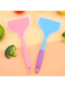 1个半透明宽口硅胶铲，玉形铲，耐高温不粘锅，多用途 - 煎饼、炒菜、煎蛋，厨房小工具 - 彩色 - 查看 3