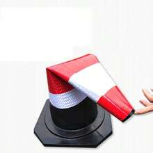 Pachołek drogowy ostrzegawczy miękki odblask słupek odblaskowy 60cm - Czerwony - Zobacz 4