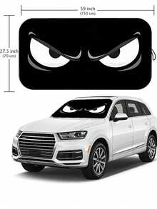 趣味可折叠汽车挡风玻璃遮阳罩，有效阻挡紫外线，保护车内免受阳光照射，通用尺寸 59.06 x 27.5 英寸，让您的爱车保持凉爽 - 有趣的汽車遮陽擋 - 查看 4