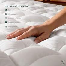 zxr Dreamlab Cubre Colchón de Microfibra Extra Relleno de Microfibras recubiertas en Gel Hipoalergénico Certificado Oekotex-100 Tamaño Individual 100cm x 190cm84 - Individual - Ver 3