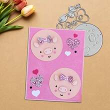 Creative Pig Metal Cutting Dies, DIY Scrapbooking Album And Embossing Stencil, Greeting Card Making Tool, Card Paper Cutting Crafts ,Gift Card Making Template Die Cuts. - Silver - View 6
