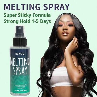 120ml Lace Setting Spray, Strong Hold Lace Wig Spray, No Glue Needed, Natural Strong Hold, Quick Drying, Wig Setting Spray & Wig Adhesive