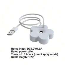 Compact Floral Portable Humidifier, Facial Steam Design. USB Powered. Small And Portable, Tankless Design, Quiet Humidification. Auto Shut Off When No Water. Suitable For Home And Bedroom. Mini Humidifier For Living Room, Office, Car And Travel, Creative Humidifier And Personal Care Gadget. - trắng - Xem 11