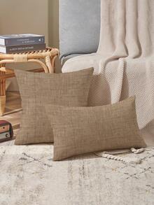 4pcs Modern Geometric Pattern Pillow Covers, Decorative Geometric Line Throw Pillow Cases, Vintage Linen Material, Hidden Zipper Closure, Machine Washable, Minimalist Stylish Line Design, Suitable For Home Decor, Sofa, Living Room, Bedroom, Car, Outdoor Cushion Covers, No Pillow Insert - Beige - View 9