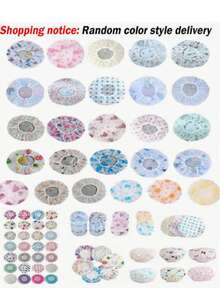 3/5pcs Waterproof Reusable Shower Cap Set - Thickened, Random Color Patterns | Salon & Home Bathing Essential, Women Hair Care Shower Cap (Bathroom Accessory) - Multicolor - View 10