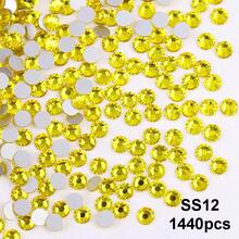 SS6 2MM-SS30 6.4MM, 7 Sizes, Non-Hot Fix, Adhesive Round Flat Bottom Glass Crystal Rhinestones, Multi-Color Crystal Gemstone Jewelry Beads DIY Glass Stone Diamond Design Accessories, Glitter Nail Art Stickers Decoration, Suitable For Phone Cases, Clothes, Bags, Shoes, Crafts - Multicolor - View 62