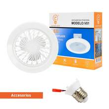 Ventilador Silencioso  Foco Lampara a Control Remoto Multicolores, Velocidades JWJ - V01 SIN CONTROL - Ver 4