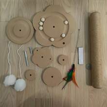 Sisal Cat Scratching Post - Durable, Cat Climbing Frame With Trackball & Hanging Ball Toys, Multi-Functional Interactive Cat Toy, Suitable For Indoor/Outdoor Use For Small/Medium Cats, Artificial Feather, 2 Models Available - Small Size 40cm - View 9