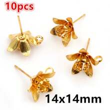 6-10个黄铜金属花朵耳钉耳针 DIY耳钉钩 首饰制作配件 - 耳環 - 查看 9