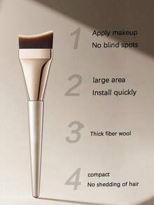 2pcs Makeup Brushes, Thin Angled Face Powder Brush, Seamless Korean Style Concealer Flat Top Foundation Brush, High Quality PBT Fiber, Dense Bristles, Brush Set, Makeup Brush Set, Makeup Gift Set - Multicolor - View 6