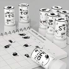 1枚黑色猫咪印章，8种不同的猫咪图案，易于使用，适合剪贴簿、DIY手工制作 - 單件 - 查看 3