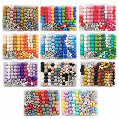 120 piezas Cuentas sueltas de silicona poliédrica con forma de lenteja redonda para hacer joyas, llaveros, pulseras, collares y accesorios DIY