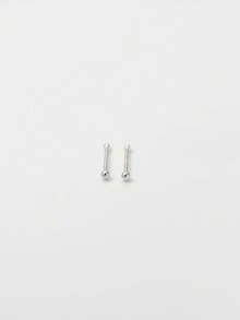 2pcs S925 Sterling Silver Plated Gold Nose Studs, Minimalist & Hypoallergenic, Unisex Tiny Piercing Jewelry, Suitable For Daily Wear By Men & Women (Delicate & Compact) - Nose Stud - View 7