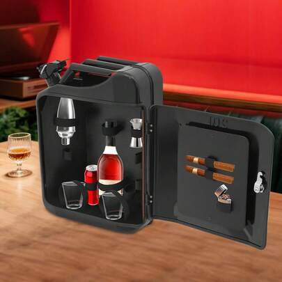 kangten Portable Mini Bar Canister, 20L Lockable Bar Cabinet