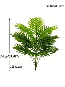 60-80cm Artificial Palm Tree Large Tropical Monstera Plants Fake Cocos Tree Plastic Green Leaves Faux Palm Tree Branch For Home Garden Indoor Outdoor Wedding Party Decor - Green - View 15