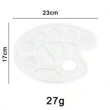 1个10格塑料调色盘 - 耐用白色艺术调色盘，带圆形凹槽，适用于水粉、丙烯和水彩颜料，是艺术家和业余爱好者的理想之选，绘画用品，艺术用品 | 现代美学 | 坚固耐用 - 彩色 - 查看 3