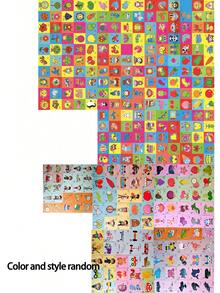 48件/96件趣味儿童剪纸套装，动物主题剪纸，剪纸艺术，DIY手工艺术用品，含剪刀 - 彩色 - 查看 10