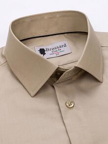 Men's Business Dress Shirts, 38% Bamboo Fiber, 62% Polyamide, Long-Sleeved, No-Iron, With A Slim Fit. Bamboo Fiber: Offers Good Moisture Absorption And Breathability, Is Comfortable To Wear And Naturally Antibacterial. It Is Wear-Resistant And Firm, Making The Shirt Less Prone To Deformation. - 米色 - 查看 2
