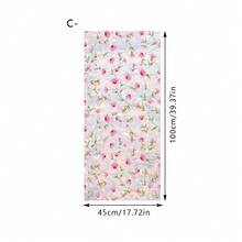 1片春季窗贴，静电吸附粉色花藤玻璃贴纸，隐私遮光膜，适用于厨房、浴室和家居装饰 - 彩色 - 查看 10