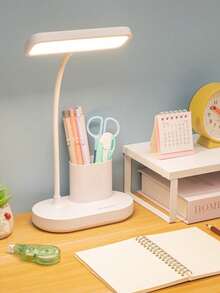 1 件 LED 多功能手机座笔架灯，学生宿舍护眼阅读学习灯，台灯 - 白色 - 查看 13