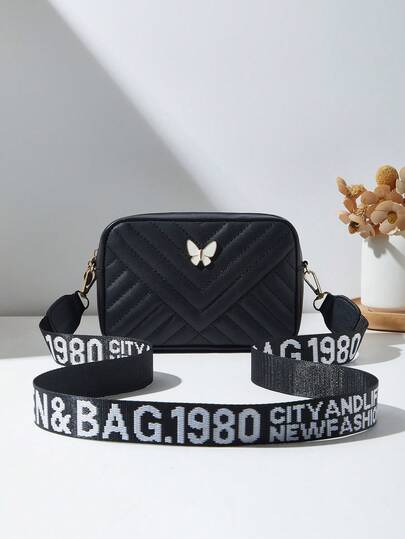 1 pieza Bolso de hombro casual y de uso diario para mujer, con textura en forma de V de unicolor, elegante y cómodo, con correa de hombro, gran capacidad, adecuado para viajes, compras y uso diario