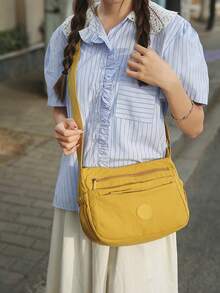New Lightweight Multi-Compartment Casual Shoulder Crossbody Bag, Fashionable Commuter Bag For Middle-Aged And Elderly Mothers, Minimalist Design - Yellow - View 9
