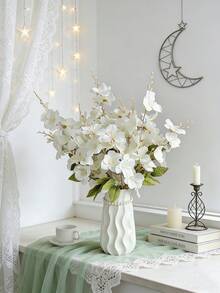 1 ramo de 65cm de flores artificiales de narciso y magnolia, adecuado para jarrones, sala de estar, centro de mesa de boda, tema romántico, plantas falsas, decoración de otoño, habitación, escritorio, decoración de jardín, Día de San Valentín, regalo de cumpleaños, graduación - Blanco - Ver 8
